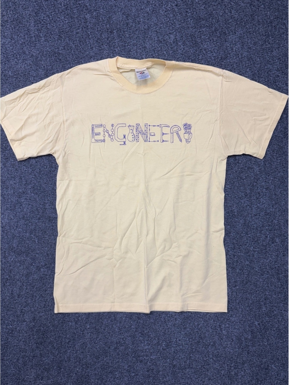 Engineer Graphic T-Shirt Yellow Size Large